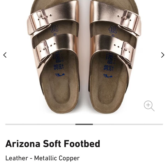 Birkenstock Arizona Metallic Copper with white soles size 42 (11) - Picture 2 of 8